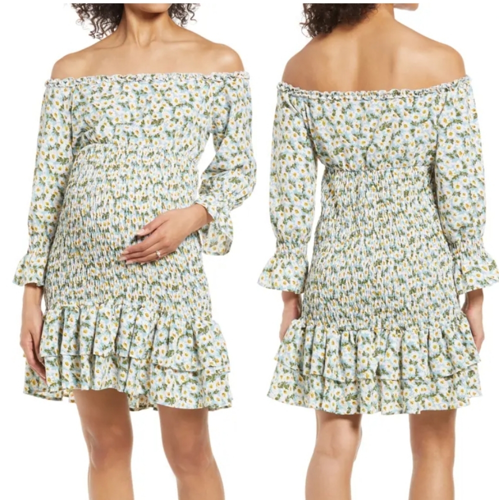 SAVI MOM Maternity Floral Smocked Dress